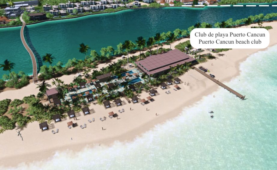 Apartamento con vista panor&aacute;mica, alberca infinity, jacuzzi, snack bar,  cuarto de servicio, pre-construccion, Puerto Cancun.