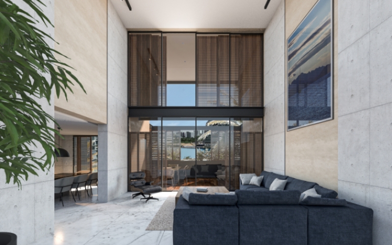 Departamento con doble altura, ventana de pared completa, alberca infinity, jacuzzi, snack bar,  cuarto de servicio, pre-construccion