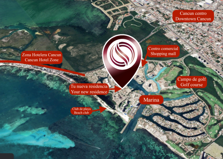 Departamento con terraza privada y marina privada, Puerto Canc&uacute;n, Canc&uacute;n