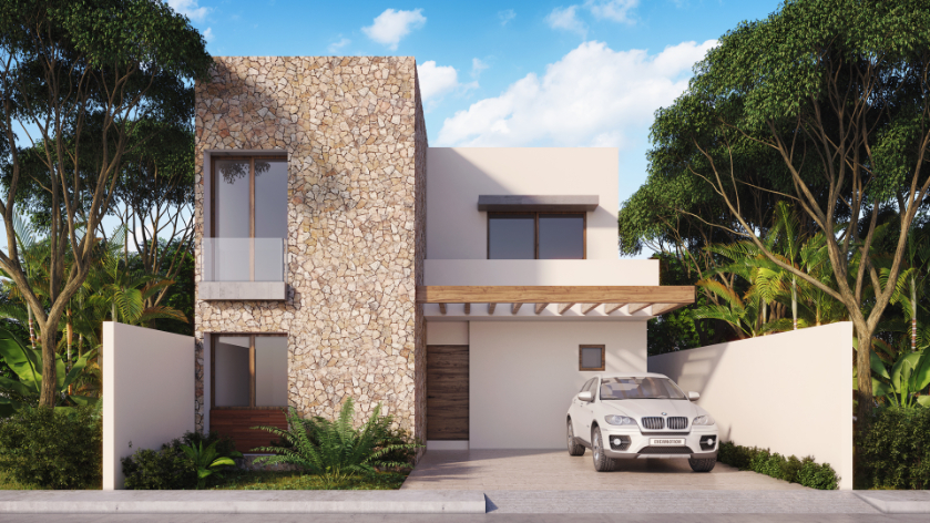 Double height house with rooftop, common Pool, El Encuentro, Playa del Carmen