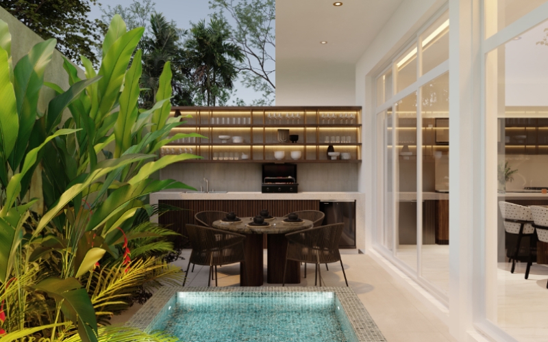 Apartment with private pool and garden, bathtub and vanity room, pet area, cigar lounge, coworking gym and more for sale Merida Norte