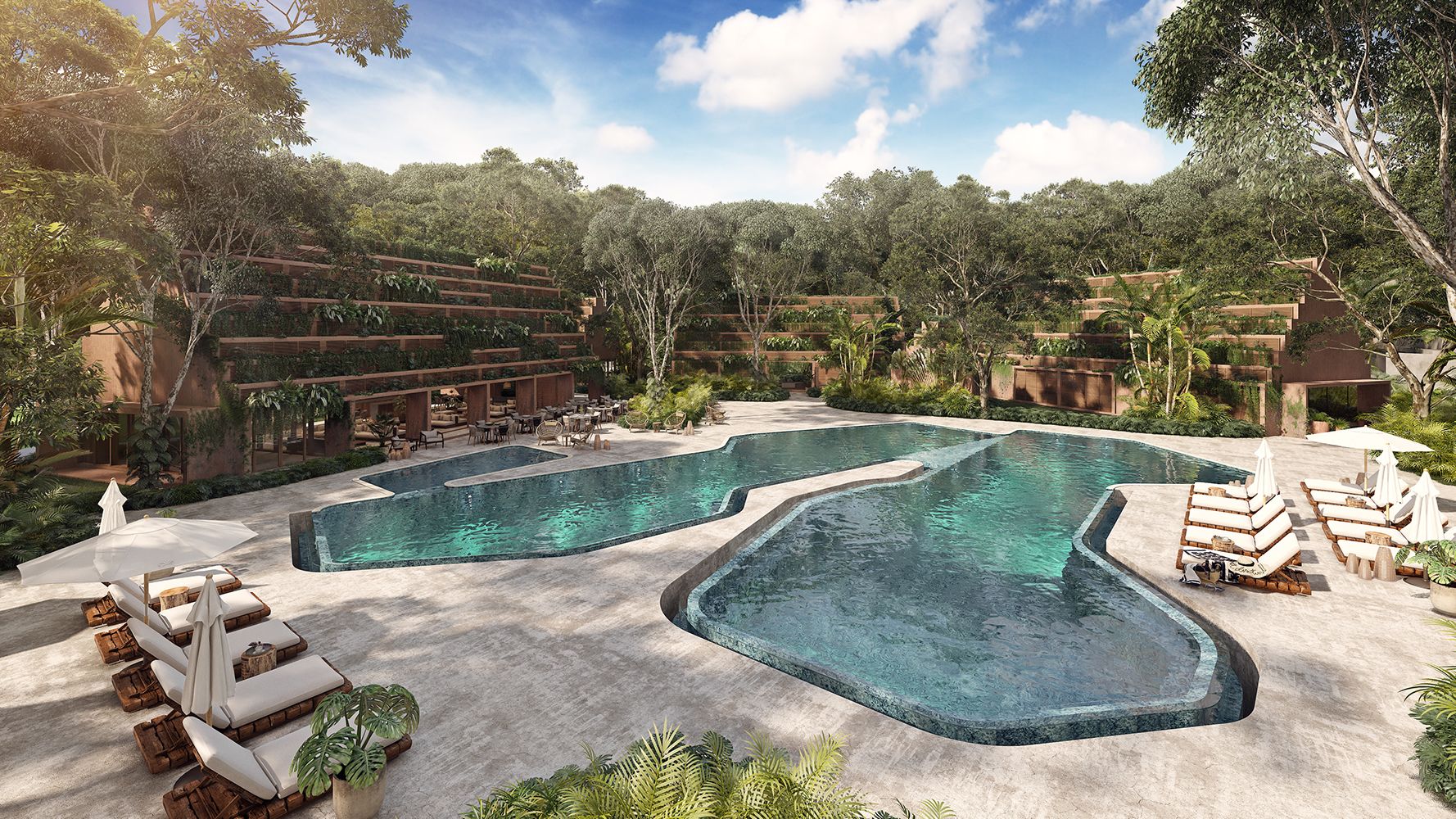 Outdoor lifestyle, 2 terraces, private pool, luxury finishes, private bedroom, pre-construction for sale Aldea Zama, Tulum.