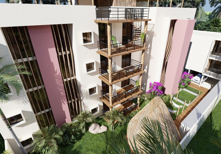 Condominium with balcony, oceanview infinity pool and jacuzzi for sale, downtown area, in Cozumel, Quintana Roo.
