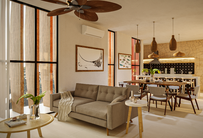 Penthouse with private Jacuzzi, near the beach, room &amp; pool service, fire pit, playground for children, hammock area, surrounded by green, 1