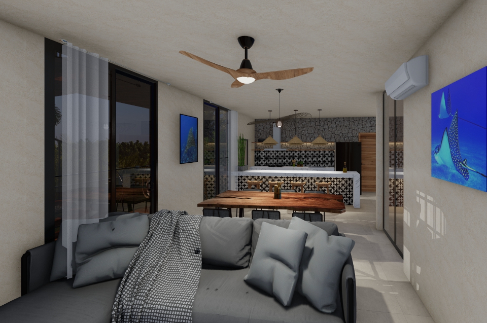 Departamento con jard&iacute;n, alberca, Jacuzzi privado, en venta, Zona Hotelera Sur, Cozumel