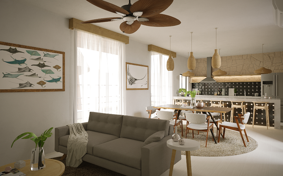 Departamento con jard&iacute;n, alberca, Jacuzzi privado, en venta, Zona Hotelera Sur, Cozumel