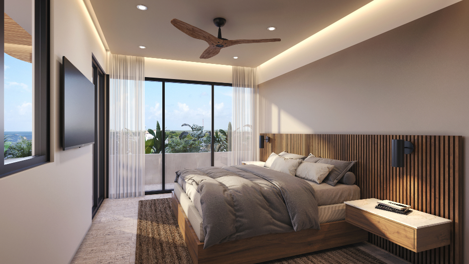 Beachfront condominium furnished with Jacuzzi, pre-construction, for sale in Puerto Morelos.