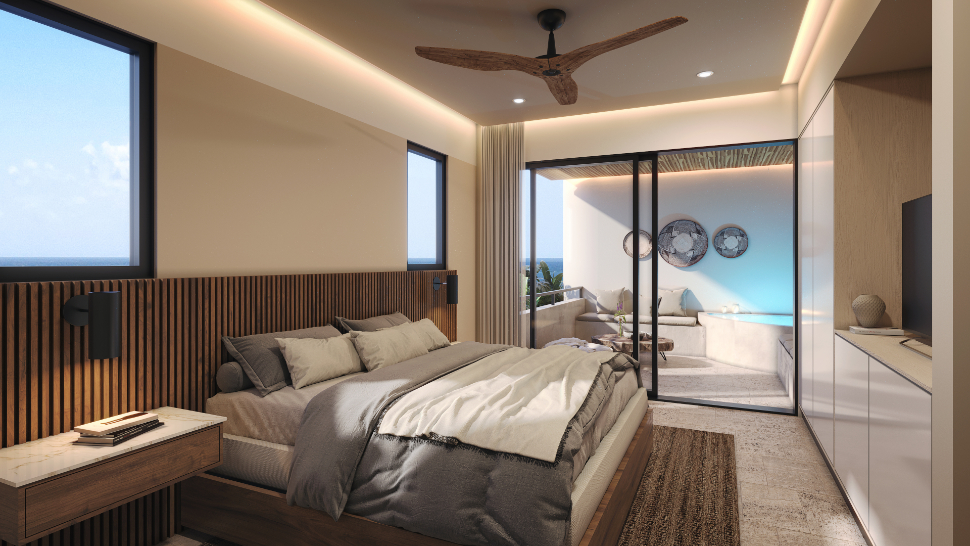 Penthouse facing the sea, 3 jacuzzis, lock off system, private beach, gym, pet area, and more pre-construction, Puerto Morelos for sale