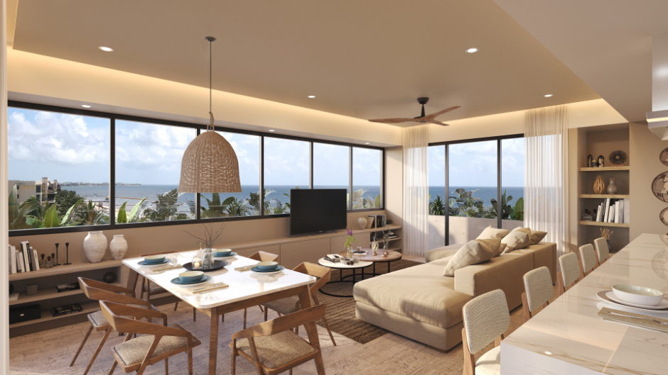 Penthouse facing the sea, 3 jacuzzis, lock off system, private beach, gym, pet area, and more pre-construction, Puerto Morelos for sale