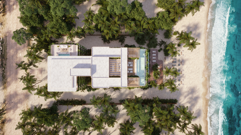 Ocean view penthouse, jacuzzis, lock off system, private beach, gym, pet area, and more pre-construction, Puerto Morelos for sale.