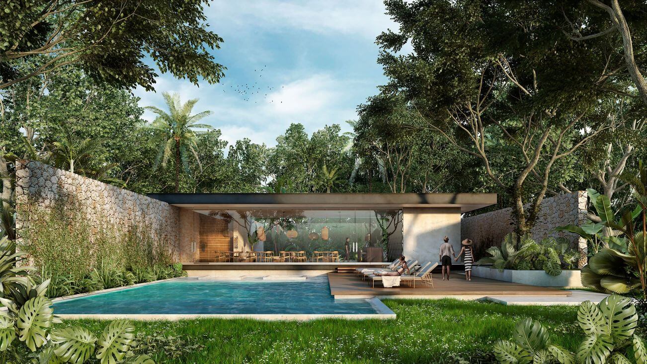 Land Gated community , beach access, clubhouse with amenities, bike path to the beach courts, lot for sale Tulum