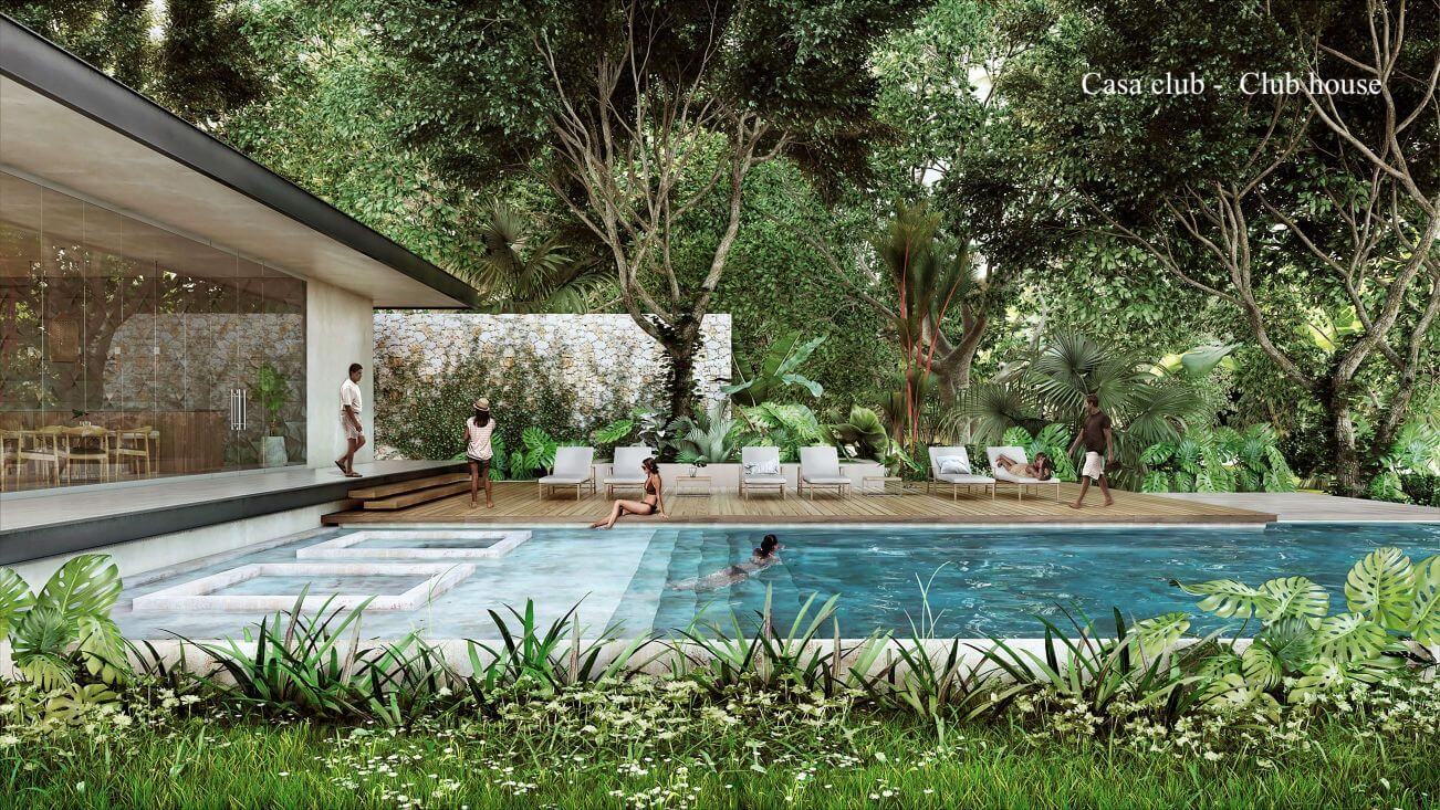 Land Gated community , beach access, clubhouse with amenities, bike path to the beach courts, lot for sale Tulum