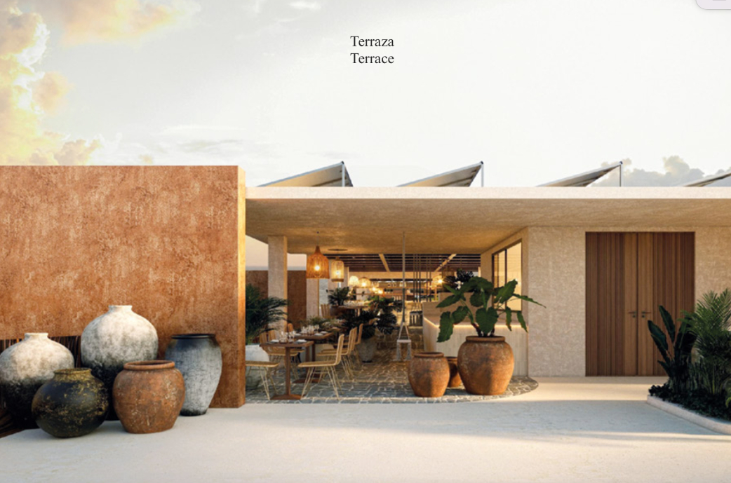 Condominium with common terrace overlooking the sea, barbecue area and pool, access to the beach, pre-construction, for sale Tankah