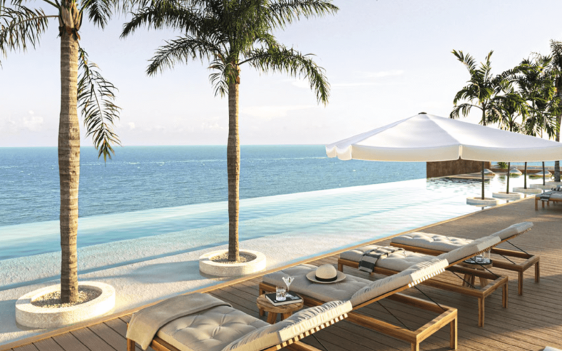 Condominium with ocean views from the common pool, barbecue area, access to the beach, under construction, for sale Tankah Bay Tulum.???????