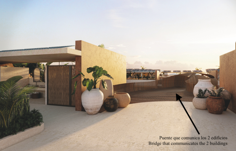 Penthouse with common terrace overlooking the sea, barbecue area and pool, access to the beach, pre-construction, for sale Tankah Bay Tulum.