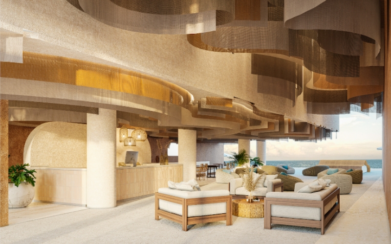 Condominio con terraza com&uacute;n con vista al mar, area de asador y alberca, acceso a la playa, pre-construccion, venta Bahia Tankah Tulum.