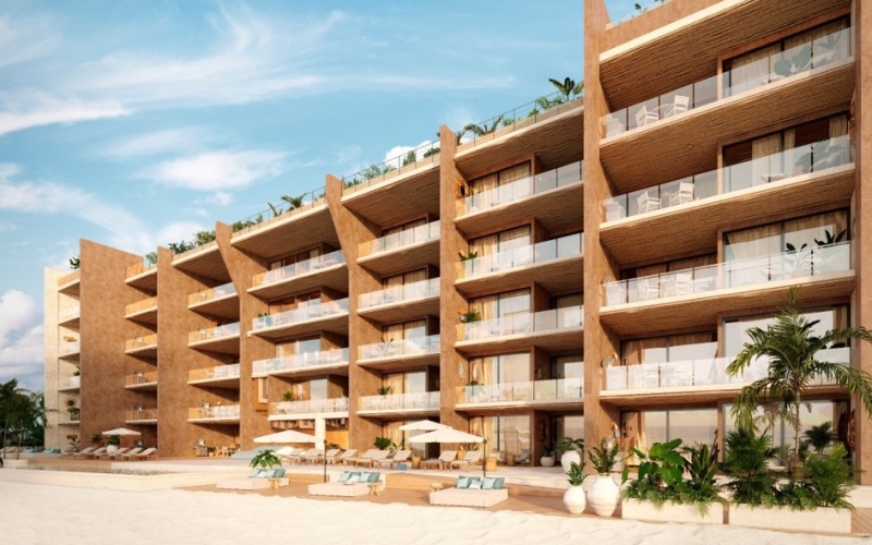 Penthouse with common terrace overlooking the sea, barbecue area and pool, access to the beach, pre-construction, for sale Tankah Bay Tulum.