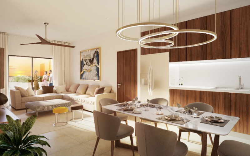 Apartment with 2 pools in common area, in pre-construction, for sale, Fifth Avenue, Huatulco.