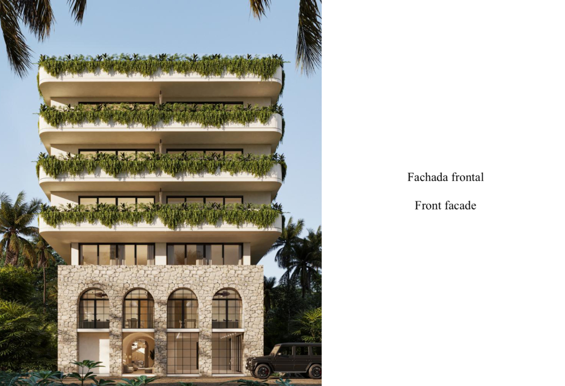 Condo with ocean view terrace, lock-off system, and pool, for sale, Tankah, Tulum.