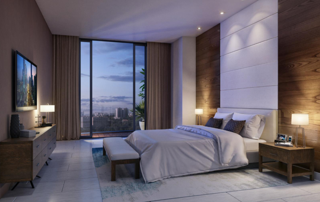 Luxury condo with terrace, double height, two floors, wine cellar, art work, 2 parking spaces, for sale in Polanco IV Section, Mexico City.