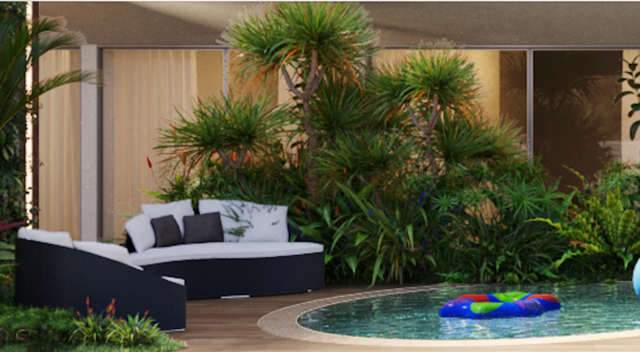 Apartment with pool, hammocks, outdoor cinema for sale Playa del Carmen