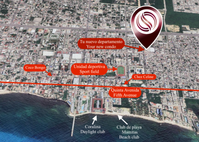 Apartment with Pool &amp; Rooftop, coworking, for Sale, Playa del Carmen