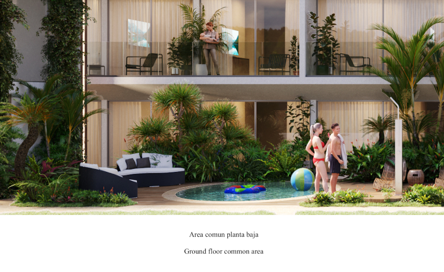 Apartment with Pool &amp; Rooftop, coworking, for Sale, Playa del Carmen