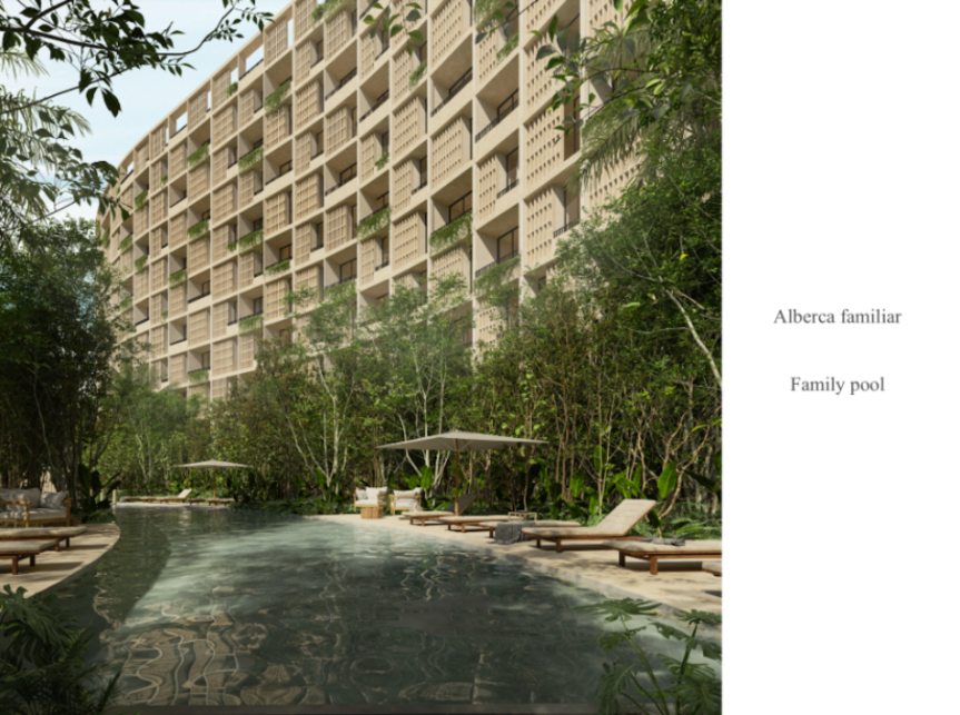 Luxury apartment with concierge, cinema, spa, gym, sky lounge, restaurant, dog area and more amenities in pre-construction, for sale Cancun.