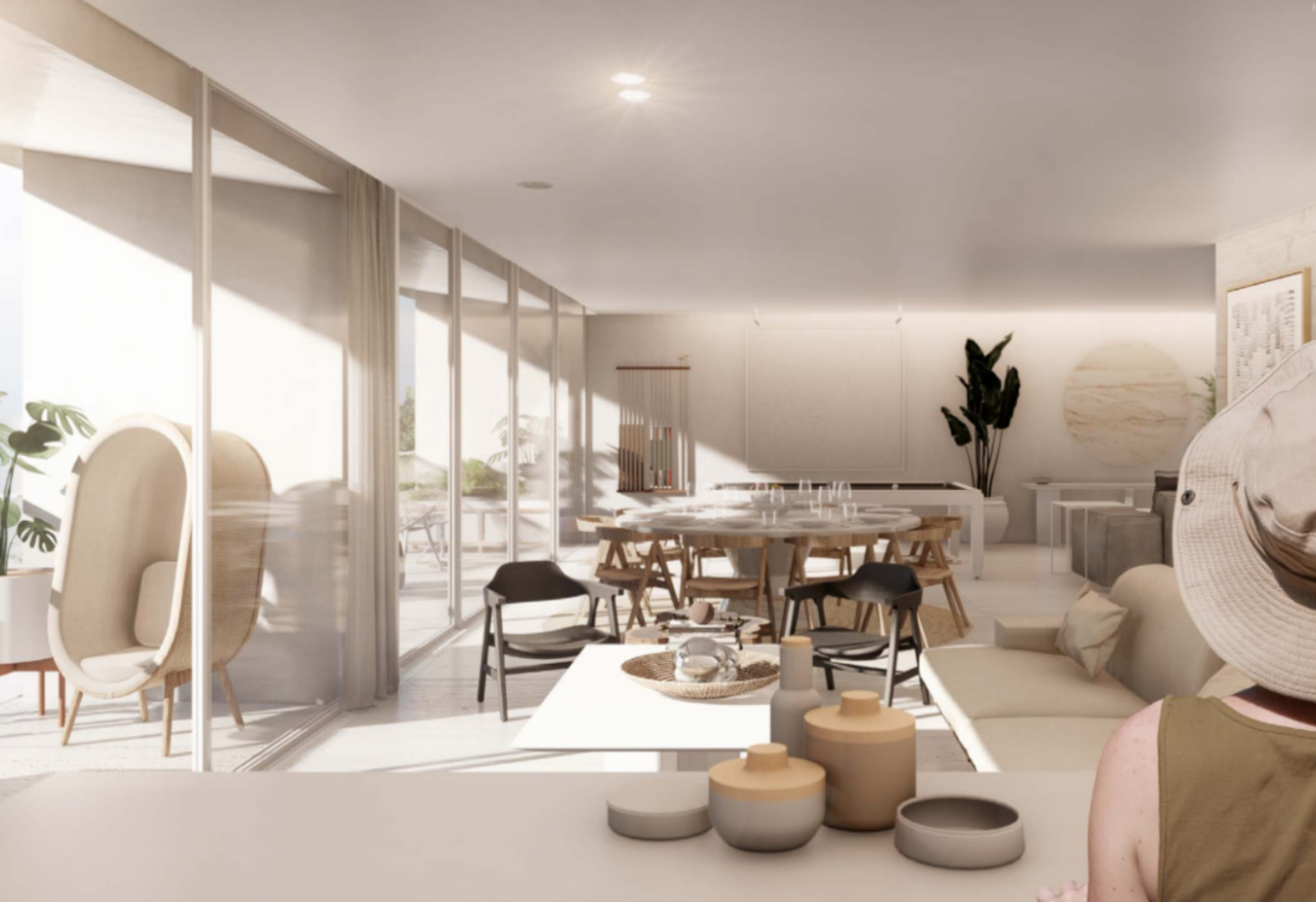 Ocean view condo, 4 bedrooms, private pool and garden, in front of the marina, pre-construction, for sale, South Hotel Zone Cozumel.