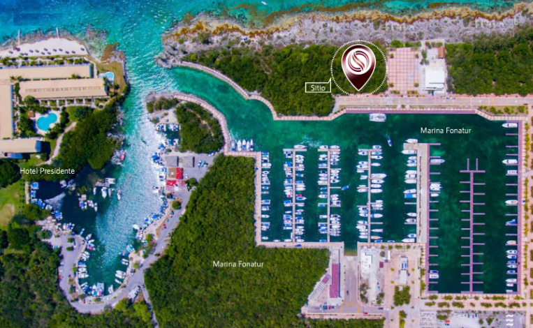 Ocean view condo, 4 bedrooms, private pool and garden, in front of the marina, pre-construction, for sale, South Hotel Zone Cozumel.