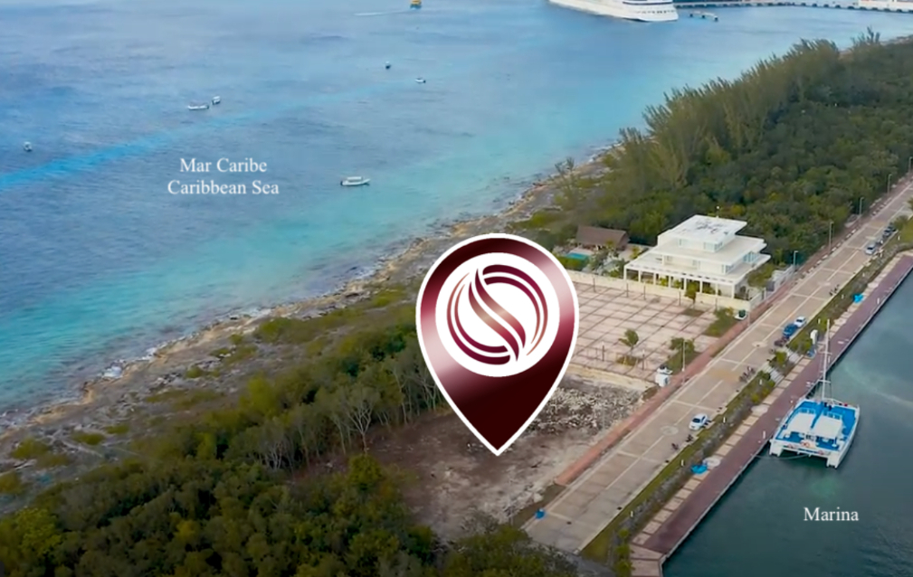 Ocean view condominium, perimeter terrace, marina front, ocean view pool, marble floor, pre-construction in South Hotel Zone, Cozumel.