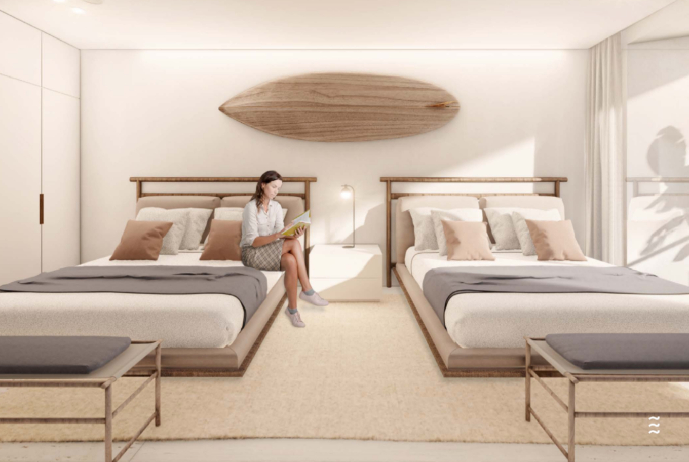 Ocean view condominium, perimeter terrace, marina front, ocean view pool, marble floor, pre-construction in South Hotel Zone, Cozumel.