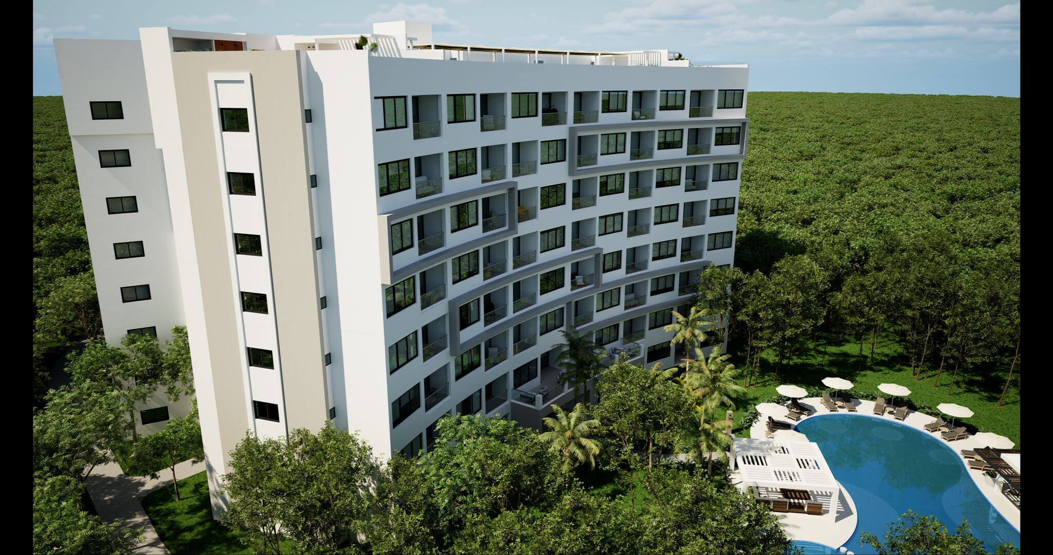 Condo 350 meters from the beach with lock off system, ocean view pool, art gallery, unique design, roof garden with jacuzzi, for sale in Pla