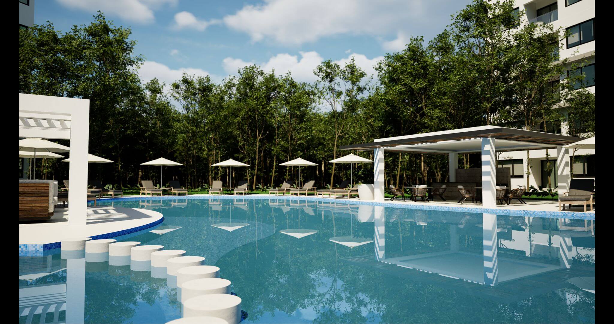 Condo 350 meters from the beach with lock off system, ocean view pool, art gallery, unique design, roof garden with jacuzzi, for sale in Pla