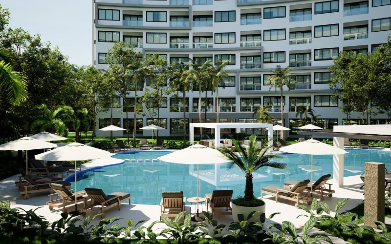 Condominium with lock off, terrace, cellar and laundry room, overlooking the forest, spa, sports courts, swimming pool, jacuzzi, children&amp;#39;s