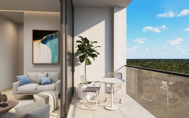 Apartment with lock off, terrace, cellar and laundry room, overlooking the forest, spa, sports courts, pool, jacuzzi, children&amp;#39;s club, in Cu