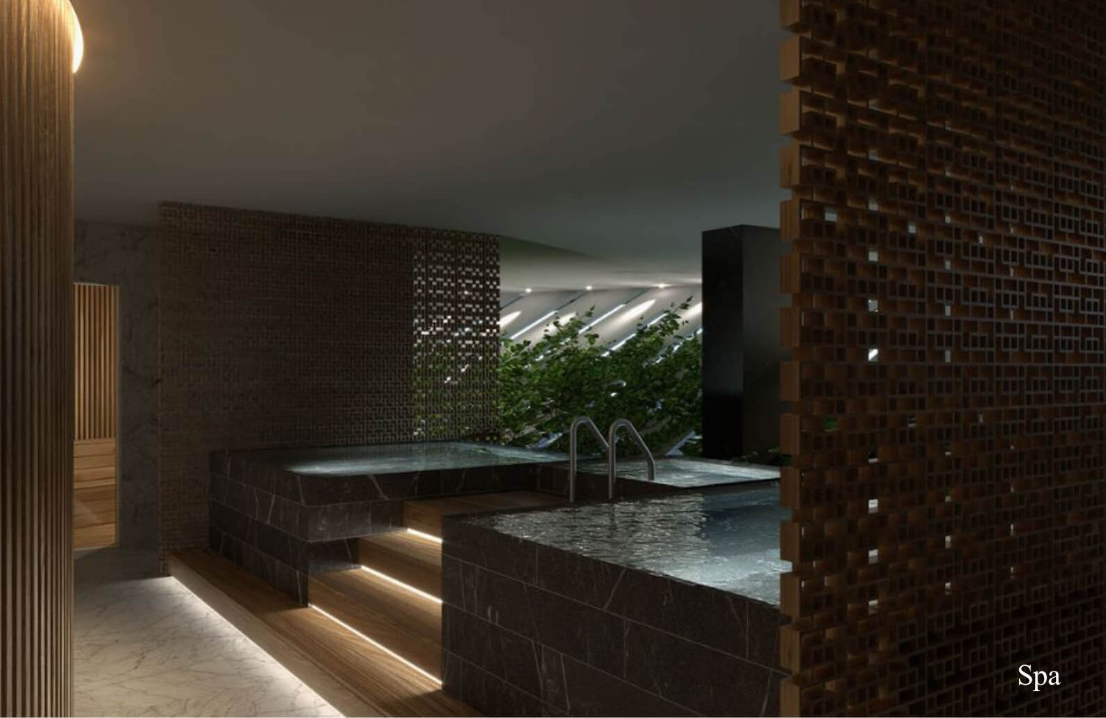 Condo with ocean and marina views, with amenities: infinity pool, spa, gym, lounge area, meeting room, lobby, located in Puerto Cancun