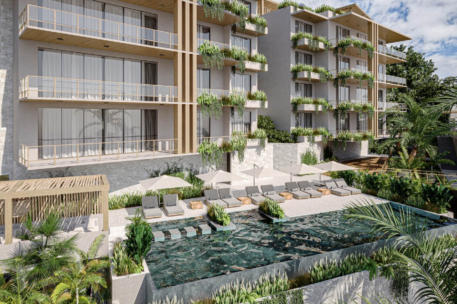 Condominium with private pool, mountain view for sale in Huatulco.