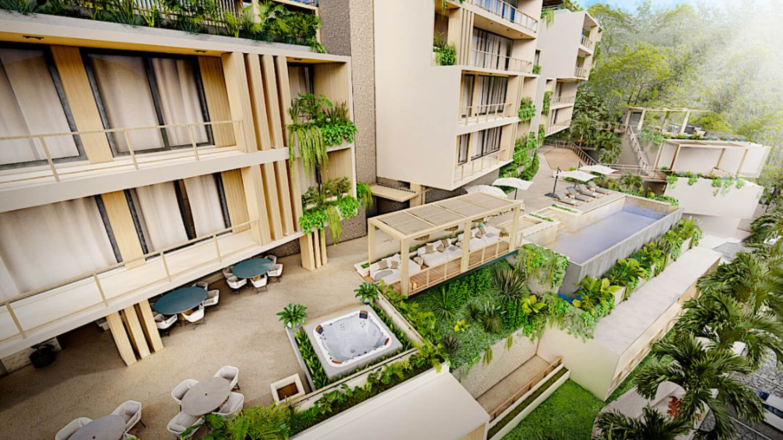 Condominium with private pool, mountain view for sale in Huatulco.