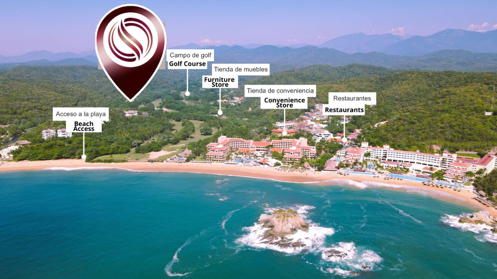 Condominium with private pool, mountain view for sale in Huatulco.