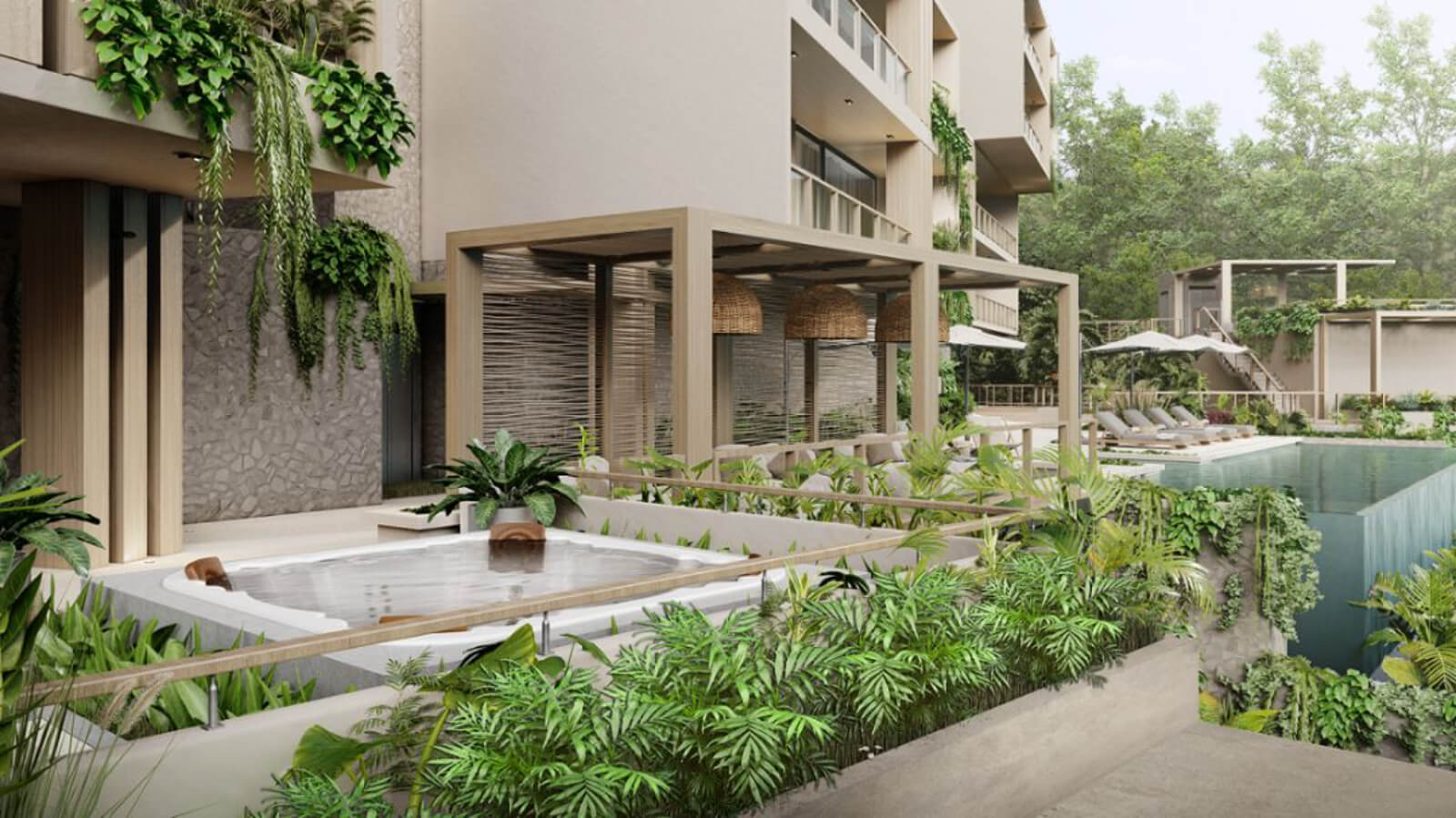 Condominium with private pool, mountain view for sale in Huatulco.