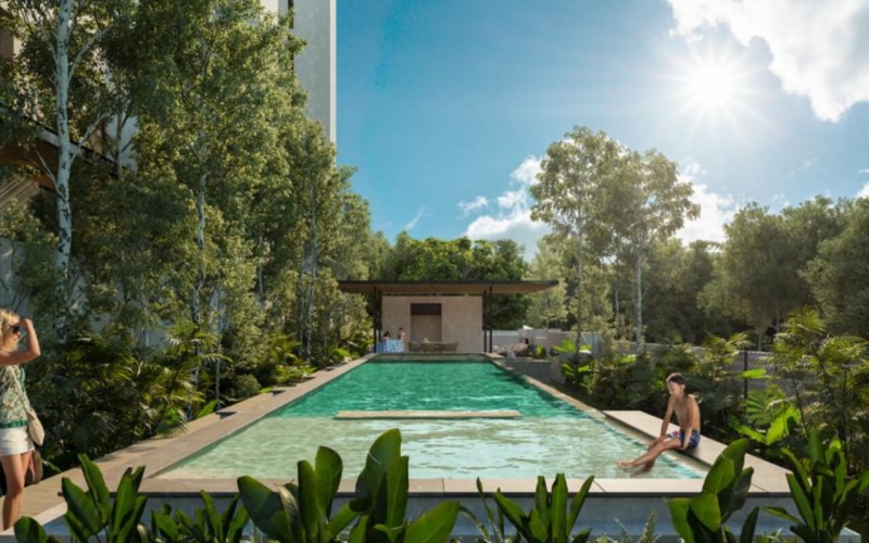 Apartment for sale with amenities, swimming pool, gym, yoga area, bbq area, coworking area, childrens play area and many more activities