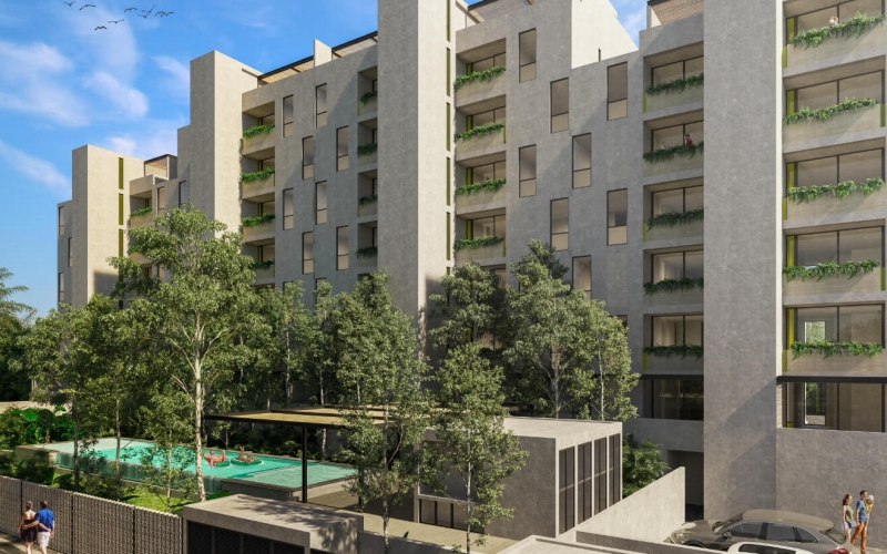 Apartamento con terraza en venta con amenidades, piscina, gym, area de yoga, bbq area, area de coworking, area de juegos para ni&ntilde;os