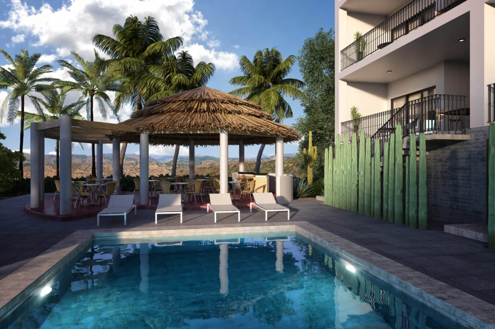 Apartment with terrace and pool in pre-construction, fifth avenue, sale, Huatulco