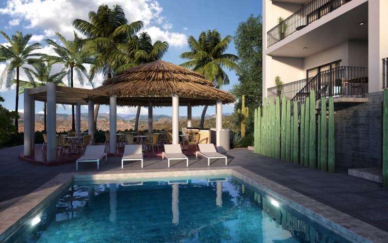 Ocean view condominum with pool, near Arrocito beach, for sale in Huatulco