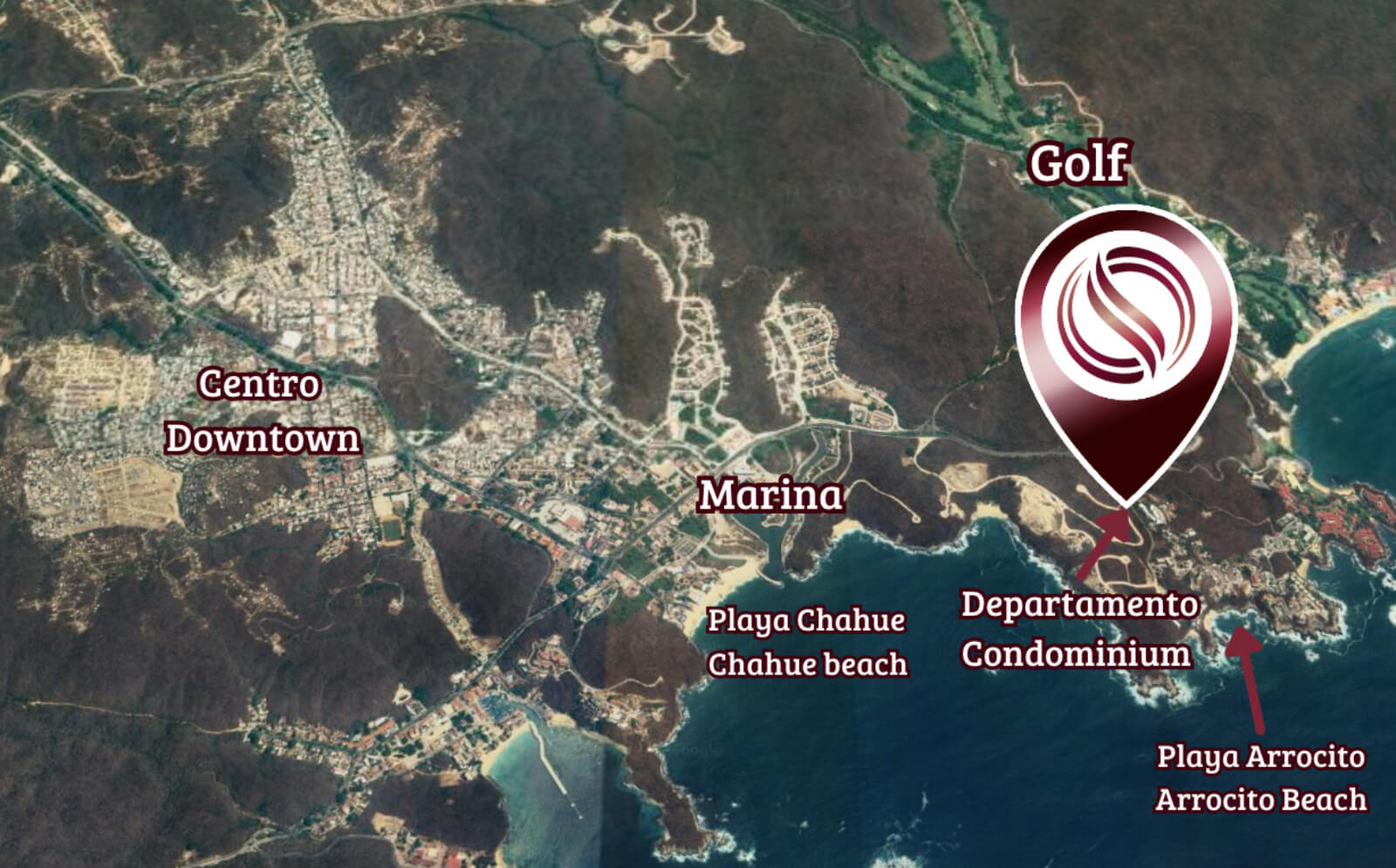 Condo with ocean view, garden, and private pool for sale in Huatulco.