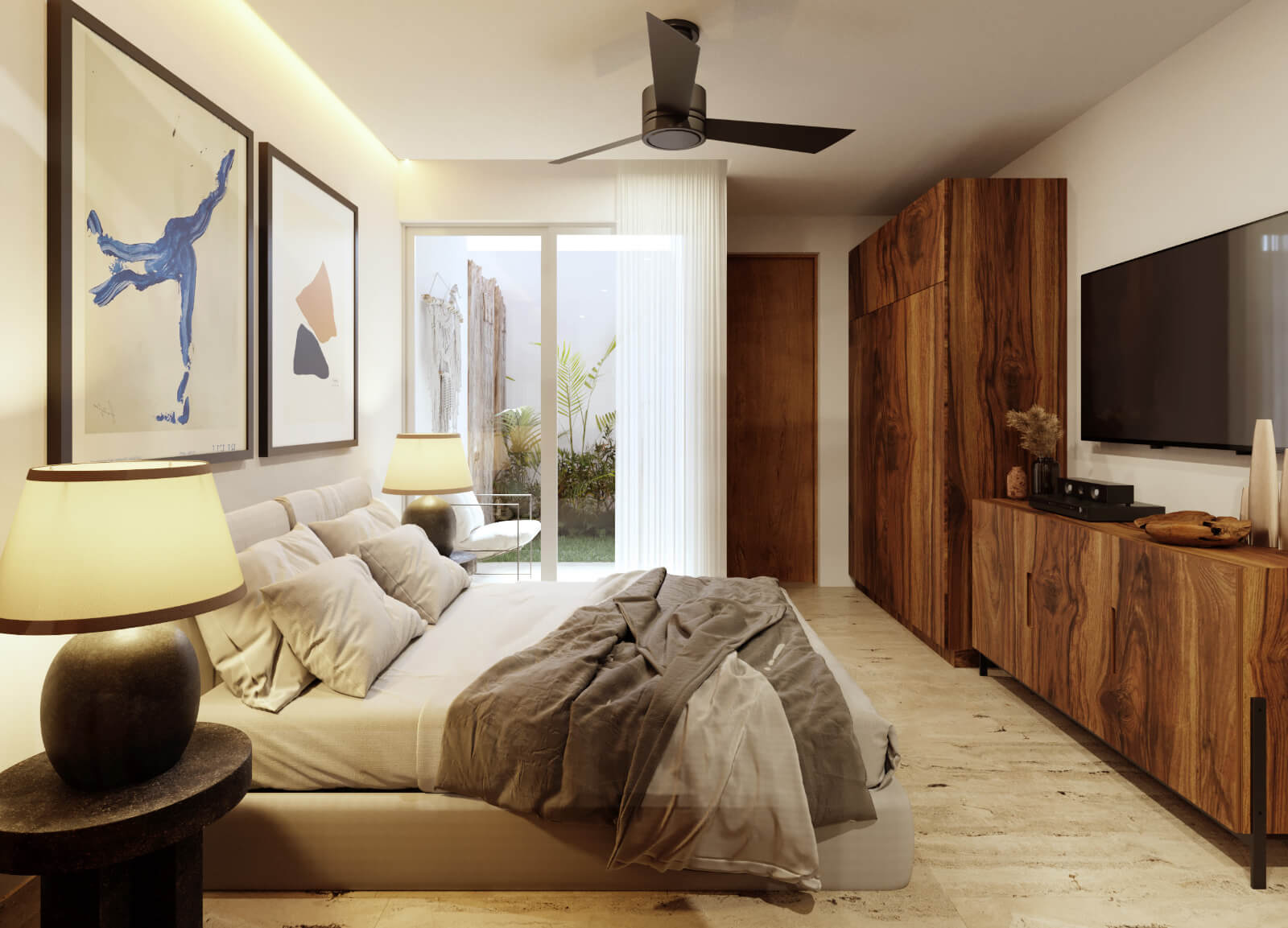 Condo 190 meters from the beach, ocean view from rooftop, in a boutique hotel with room service, concierge, pool and barbecue area.