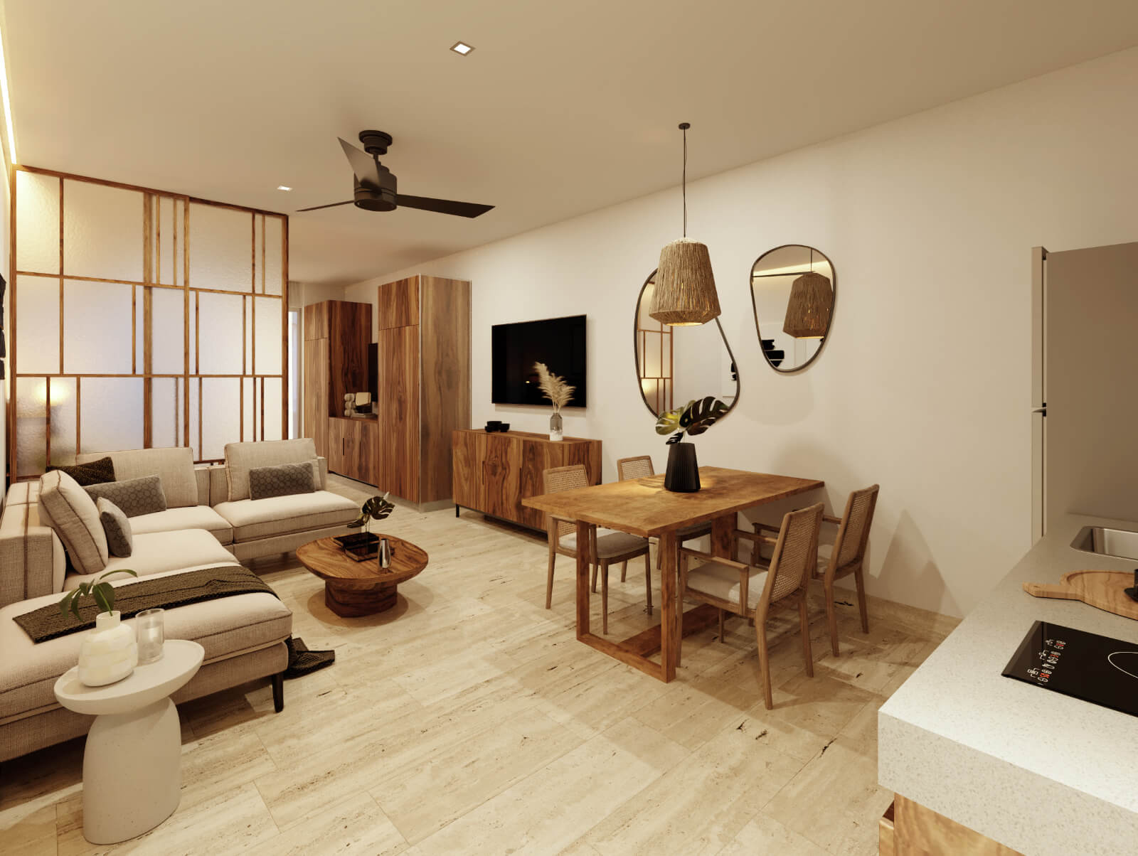 Condo 190 meters from the beach, ocean view from rooftop, in a boutique hotel with room service, concierge, pool and barbecue area.