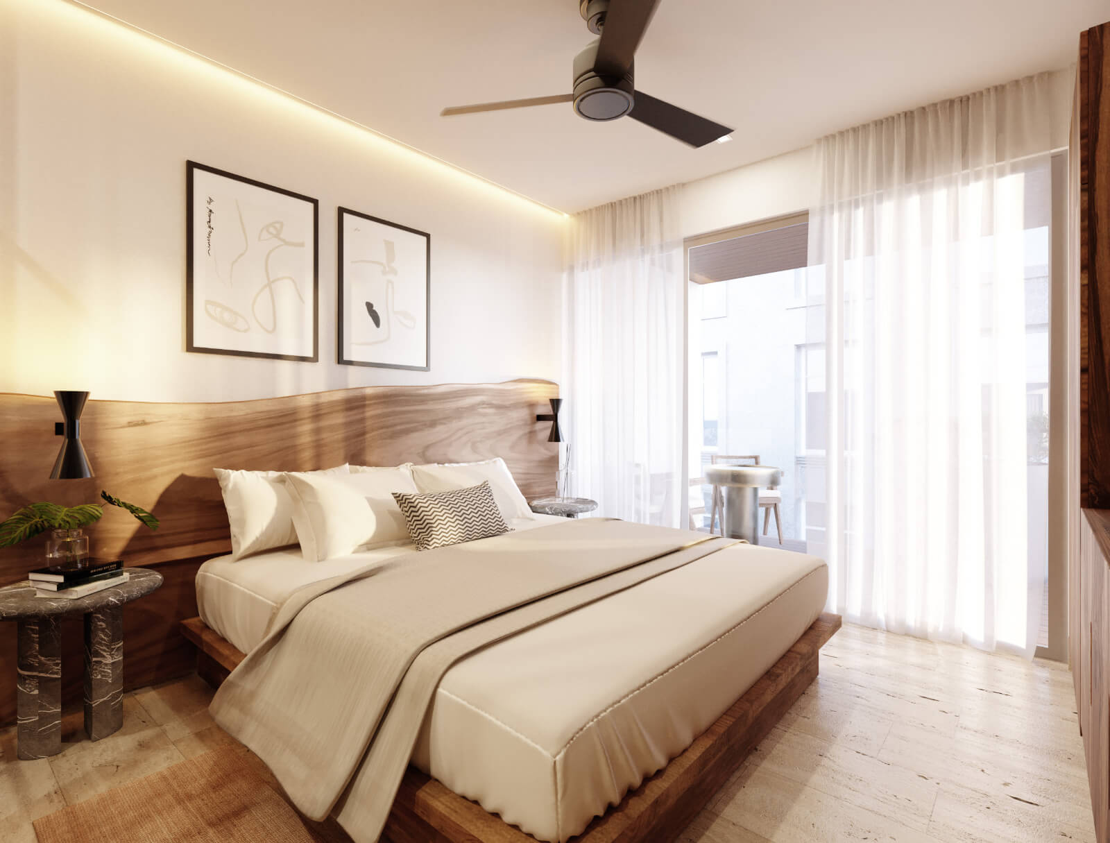 Condo 190 meters from the beach, ocean view from rooftop, in a boutique hotel with room service, concierge, pool and barbecue area.