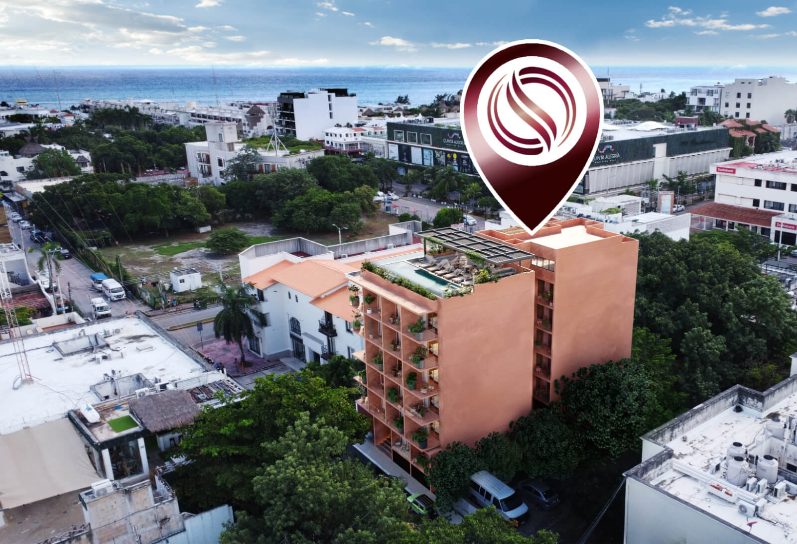 Condo 190 meters from the beach, ocean view from rooftop, in a boutique hotel with room service, concierge, pool and barbecue area.